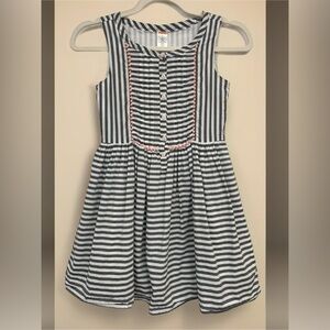 Gymboree Animal Party Striped‎ Pom Pom Dress Size 8 Girl 100% Cotton